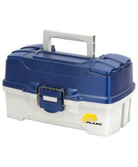 PLANO TWO-TRAY TACKLE BOX BLUE METALIC/OFF-WHITE